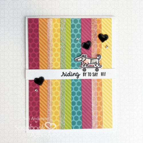 Hello Rainbow Striped Cards by Teri Anderson for Scrapbook Adhesives by 3L 