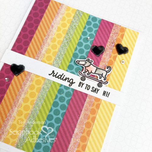 Hello Rainbow Striped Cards by Teri Anderson for Scrapbook Adhesives by 3L