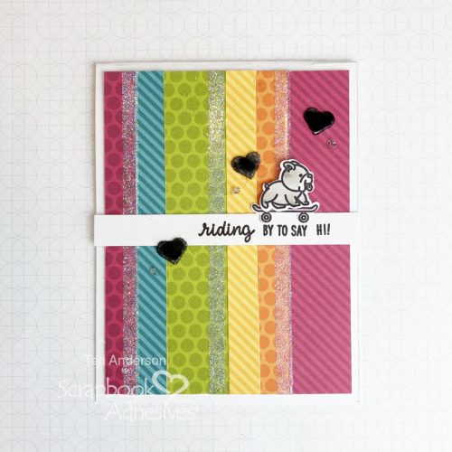 Hello Rainbow Striped Cards by Teri Anderson for Scrapbook Adhesives by 3L
