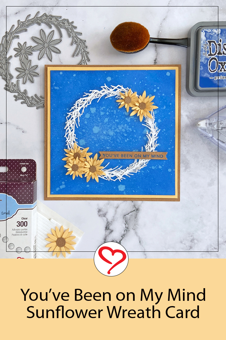 On My Mind Sunflower Card Tutorial by Margie Higuchi for Scrapbook Adhesives by 3L Pinterest