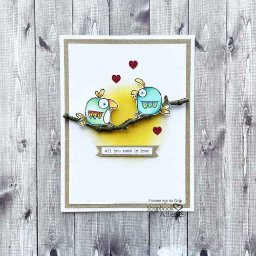 CAS Love Birds Card by Yvonne van de Grijp for Scrapbook Adhesives by 3L 