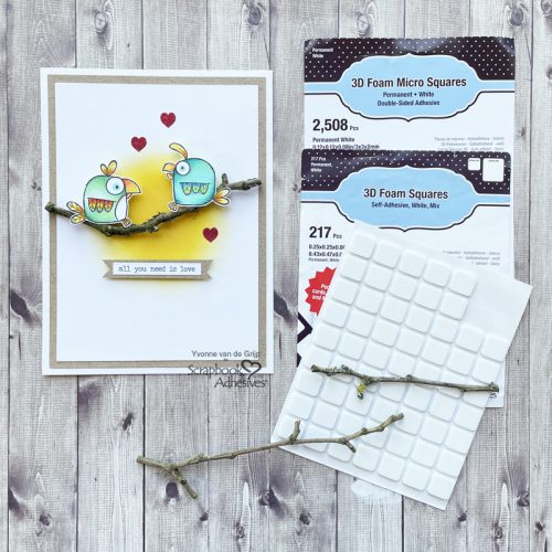 CAS Love Birds Card by Yvonne van de Grijp for Scrapbook Adhesives by 3L 