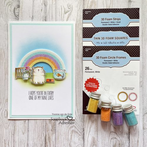 Glitter Rainbow Card by Yvonne van de Grijp for Scrapbook Adhesives by 3L