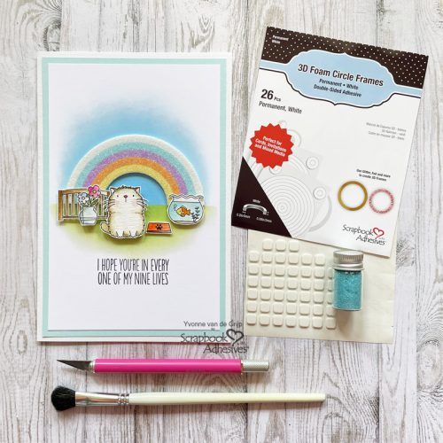 Glitter Rainbow Card by Yvonne van de Grijp for Scrapbook Adhesives by 3L
