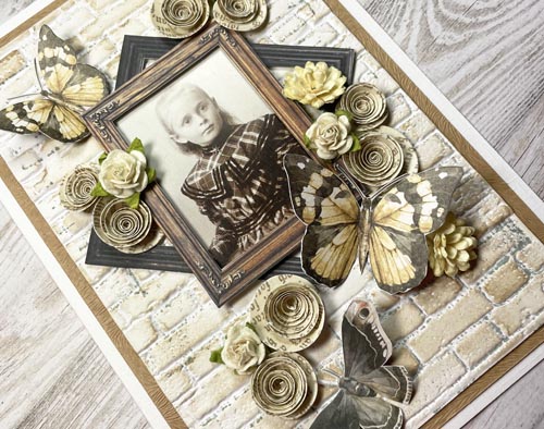 Vintage Floral Frame Card by Yvonne van de Grijp for Scrapbook Adhesives by 3L 