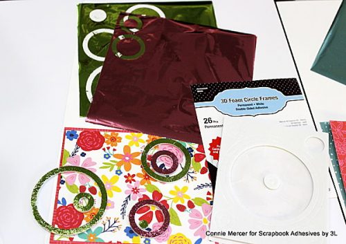 Happy Cards with Foiled 3D Foam Circle Frames by Connie Mercer for Scrapbook Adhesives by 3L 