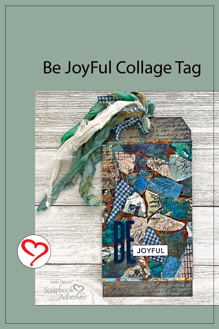 Collage Tag with Foil by Judy Hayes for Scrapbook Adhesives by 3L Pinterest