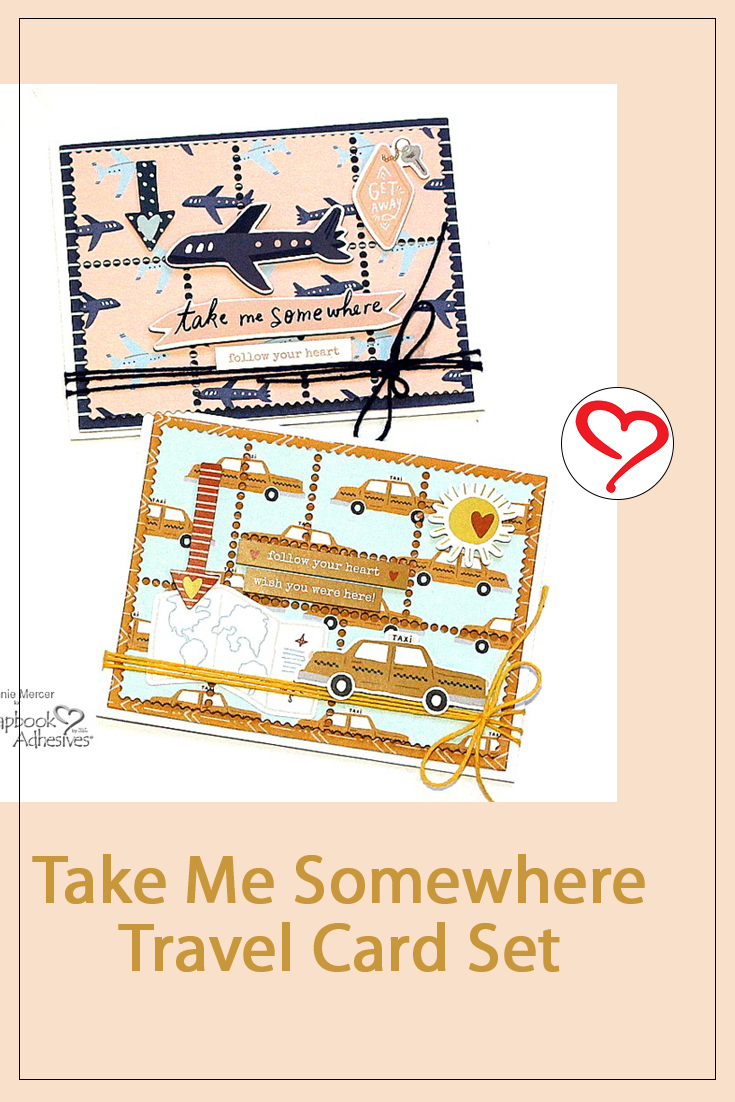 Take Me Somewhere Travel Card Set by Connie Mercer for Scrapbook Adhesives by 3L Pinterest