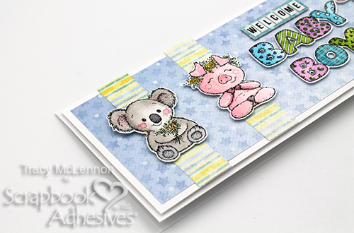 Welcome Baby Boy Slimline Card by Tracy McLennon For Scrapbook Adhesives by 3L 