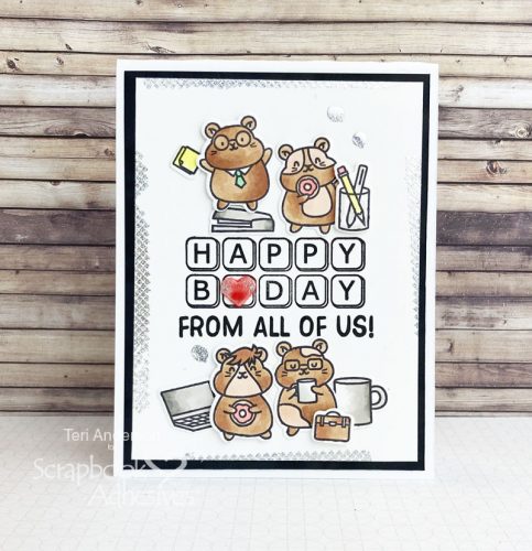 Office Birthday Wishes Card by Teri Anderson for Scrapbook Adhesives by 3L