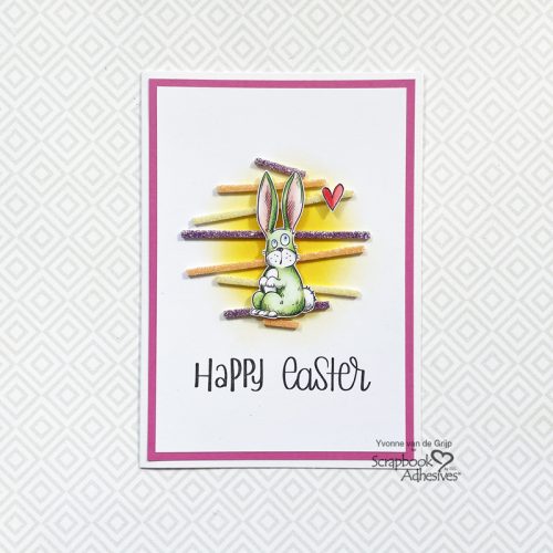 Easter Bunny Card with 3D Foam Strips by Yvonne van de Grijp for Scrapbook Adhesives by 3L