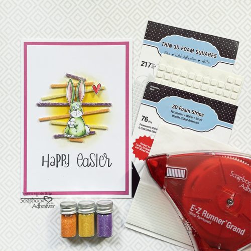 Easter Bunny Card with 3D Foam Strips by Yvonne van de Grijp for Scrapbook Adhesives by 3L