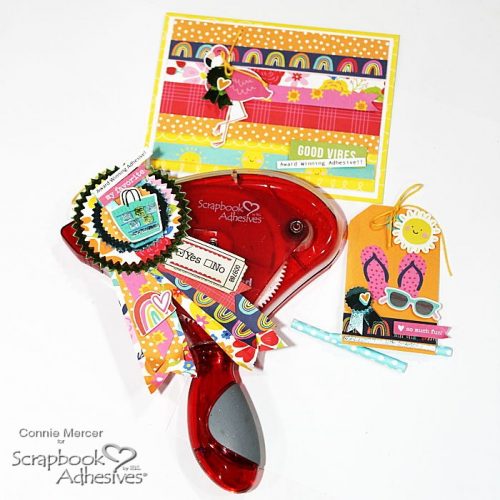 Good Vibes Ribbon, Card & Tag Ensemble by Connie Mercer for Scrapbook Adhesives by 3L 