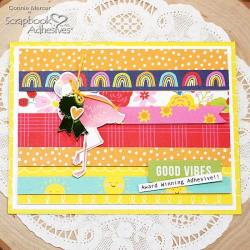 Good Vibes Ribbon, Card & Tag Ensemble by Connie Mercer for Scrapbook Adhesives by 3L 