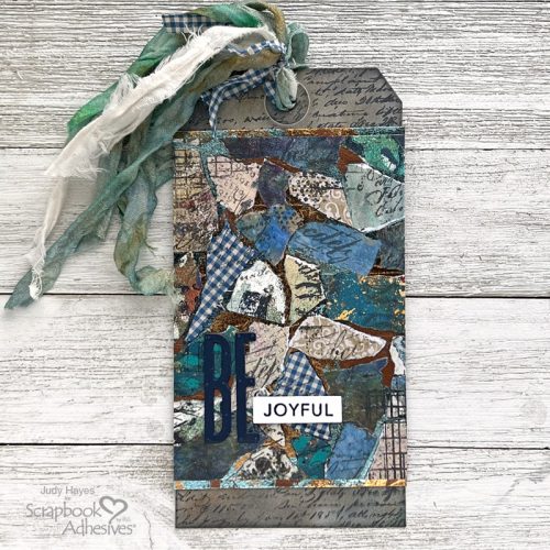 Collage Tag with Foil by Judy Hayes for Scrapbook Adhesives by 3L 