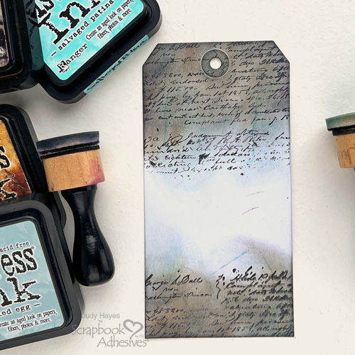 Collage Tag with Foil by Judy Hayes for Scrapbook Adhesives by 3L 