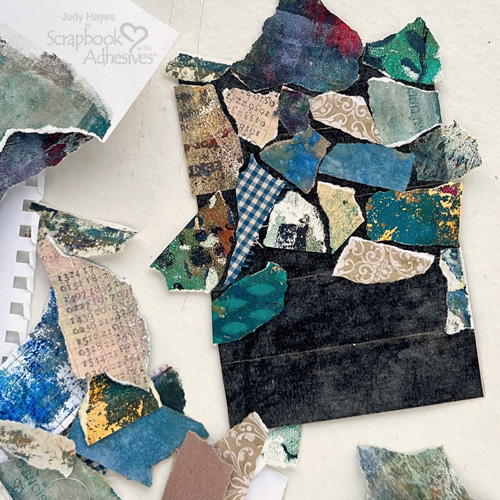 Collage Tag with Foil by Judy Hayes for Scrapbook Adhesives by 3L 