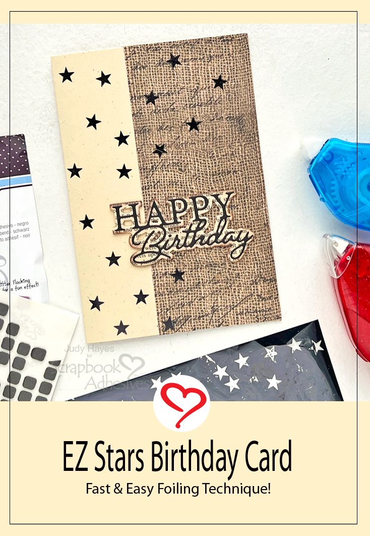 EZ Stars Birthday Card by Judy Hayes for Scrapbook Adhesives by 3L Pinterest