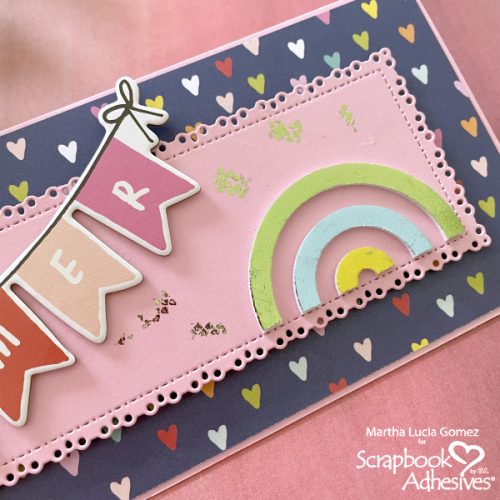 Easy Slimline Card with Dimension by Martha Lucia Gomez for Scrapbook Adhesives by 3L 