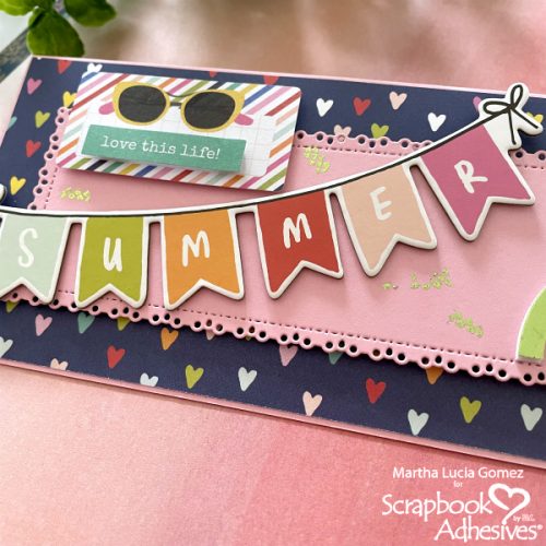 Easy Slimline Card with Dimension by Martha Lucia Gomez for Scrapbook Adhesives by 3L 