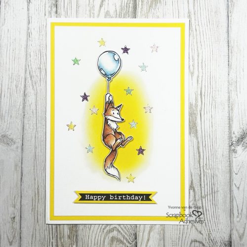 Starry Birthday Card by Yvonne van de Grijp for Scrapbook Adhesives by 3L 