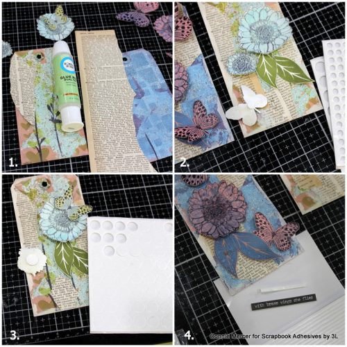 Mixed Media Spring Tags by Connie Mercer for Scrapbook Adhesives by 3L