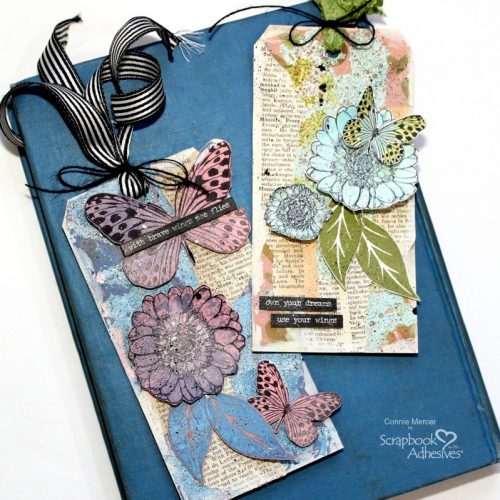 Mixed Media Spring Tags by Connie Mercer for Scrapbook Adhesives by 3L 