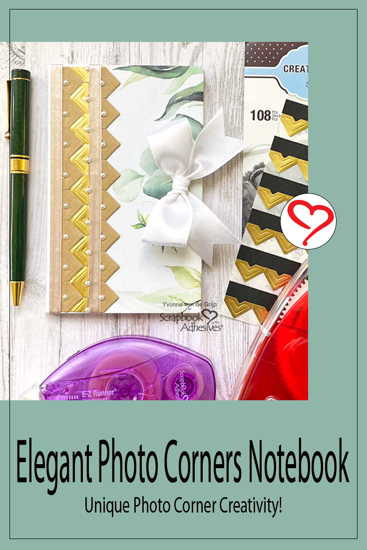 Elegant Photo Corners Notebook by Yvonne van de Grijp for Scrapbook Adhesives by 3L Pinterest