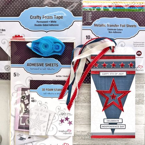 Happy 4th Patriotic Stars Tag by Judy Hayes for Scrapbook Adhesives by 3L 