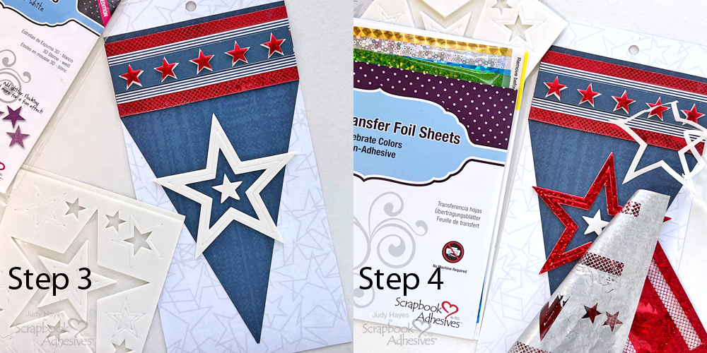 Happy 4th Patriotic Stars Tag by Judy Hayes for Scrapbook Adhesives by 3L 