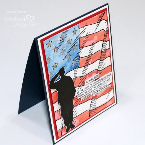 Courage Stars and Stripes Card by Connie Mercer for Scrapbook Adhesives by 3L
