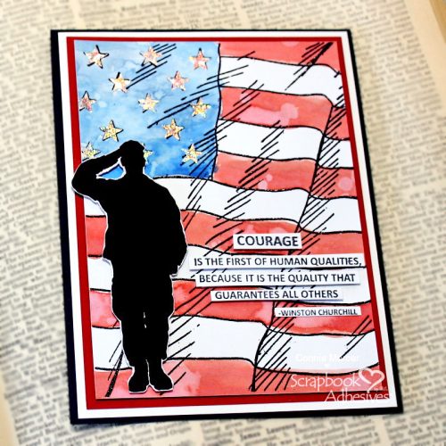 Courage Stars and Stripes Card by Connie Mercer for Scrapbook Adhesives by 3L