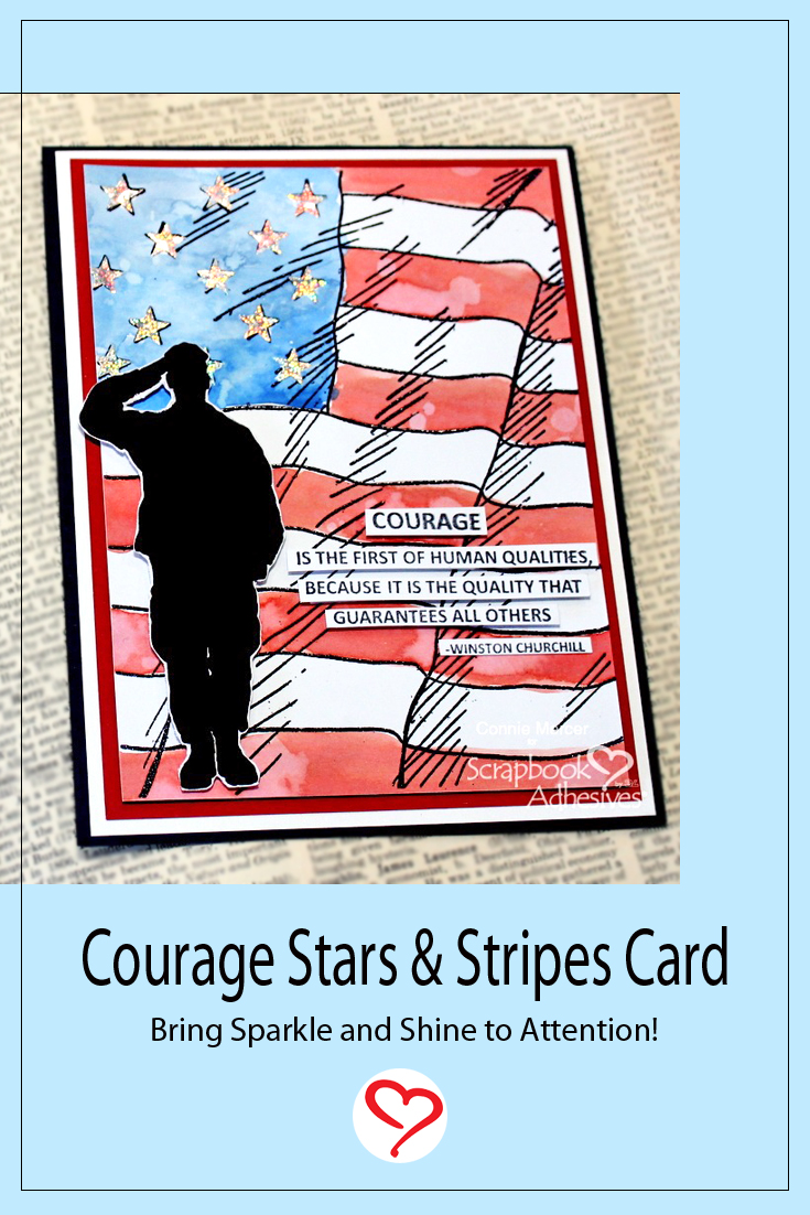 Courage Stars and Stripes Card by Connie Mercer for Scrapbook Adhesives by 3L Pinterest