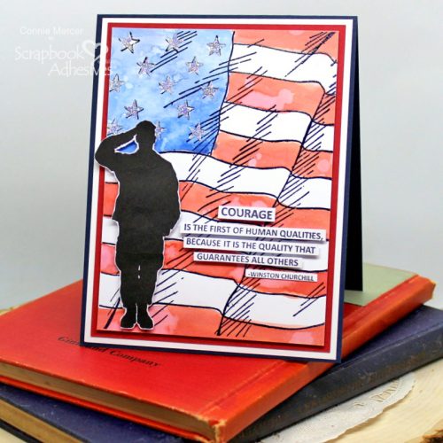 Courage Stars and Stripes Card by Connie Mercer for Scrapbook Adhesives by 3L 