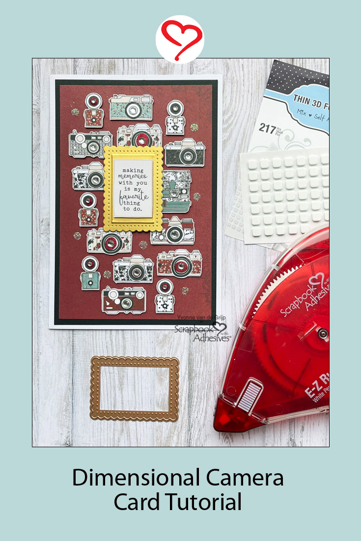 Dimensional Camera Card by Yvonne van de Grijp for Scrapbook Adhesives by 3L Pinterest