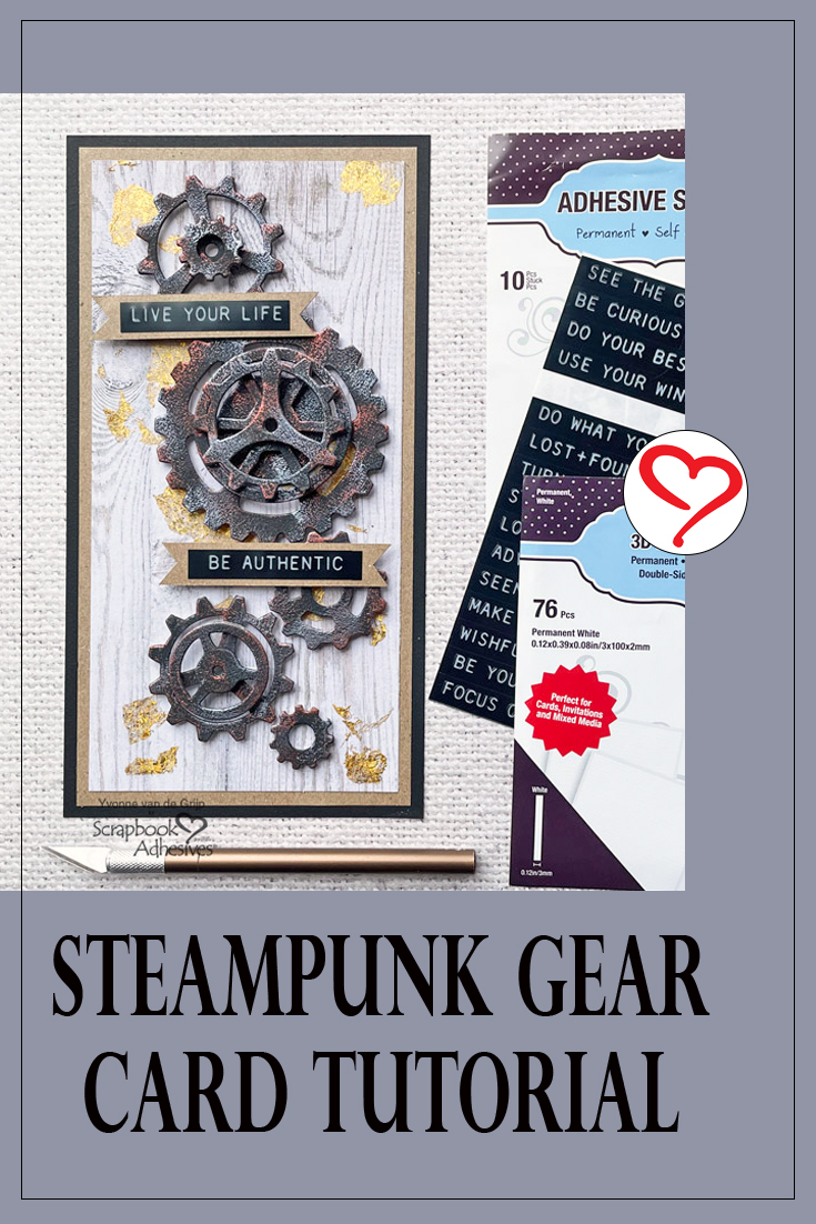 Steampunk Gear Card by Yvonne van de Grijp for Scrapbook Adhesives by 3L Pinterest