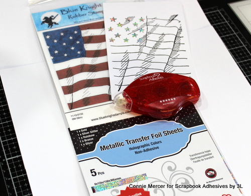 Courage Stars and Stripes Card by Connie Mercer for Scrapbook Adhesives by 3L