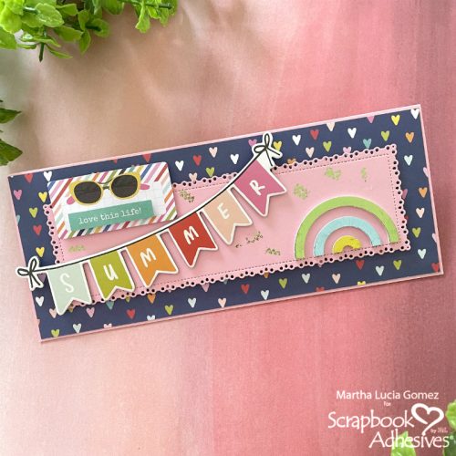 Easy Slimline Card with Dimension by Martha Lucia Gomez for Scrapbook Adhesives by 3L 