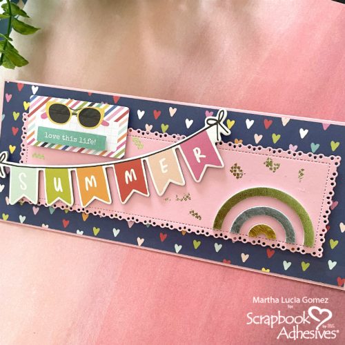 Easy Slimline Card with Dimension by Martha Lucia Gomez for Scrapbook Adhesives by 3L 