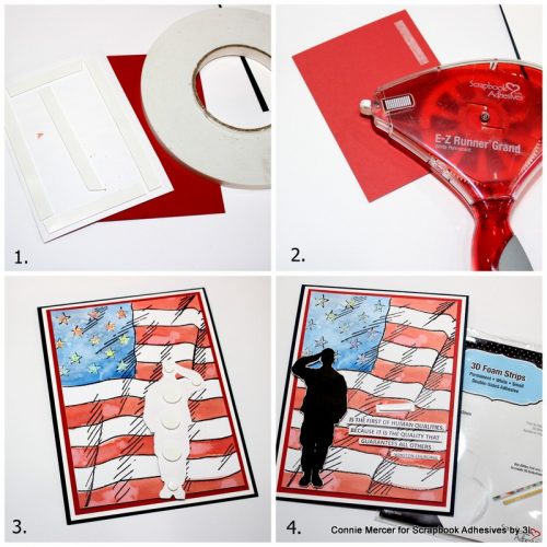 Courage Stars and Stripes Card by Connie Mercer for Scrapbook Adhesives by 3L