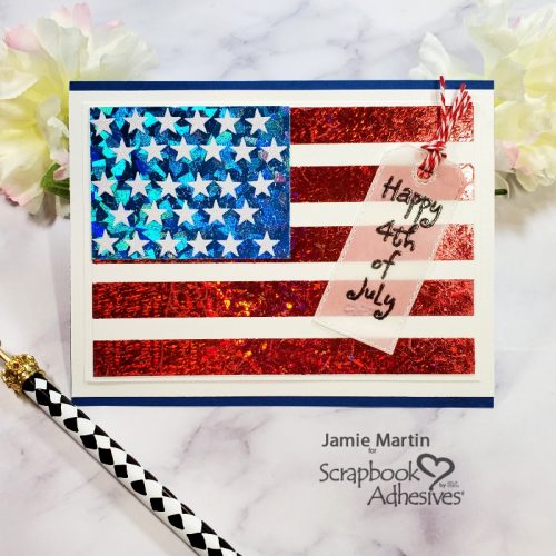 4th of July Foil Flag Card by Jamie Martin for Scrapbook Adhesives by 3L 