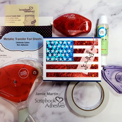 4th of July Foil Flag Card by Jamie Martin for Scrapbook Adhesives by 3L 