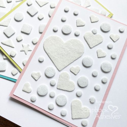 Faux Embossed Cards with Flock by Teri Anderson for Scrapbook Adhesives by 3L 