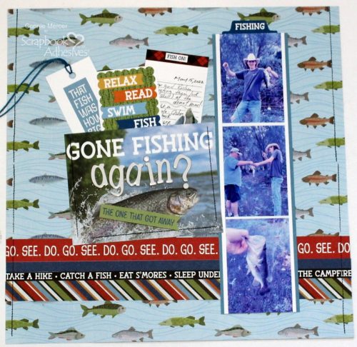 Gone Fishing Again Scrapbook Page by Connie Mercer for Scrapbook Adhesives by 3L 