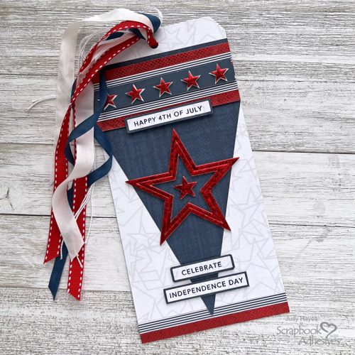 Happy 4th Patriotic Stars Tag by Judy Hayes for Scrapbook Adhesives by 3L 