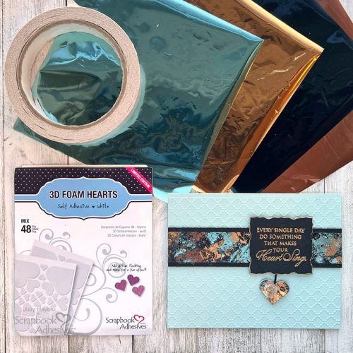 Foiled Band and Heart Card by Judy Hayes for Scrapbook Adhesives by 3L