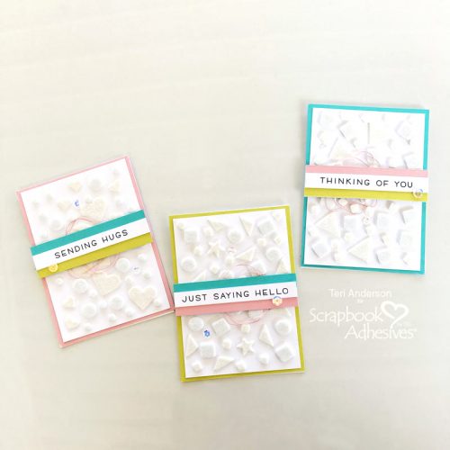 Faux Embossed Cards with Flock by Teri Anderson for Scrapbook Adhesives by 3L