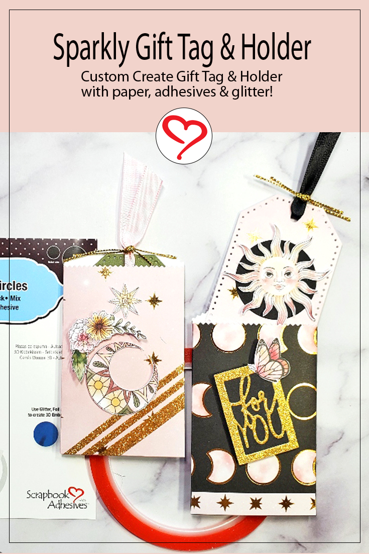 Sparkly Gift Tag and Holder by Jamie Martin for Scrapbook Adhesives by 3L Pinterest