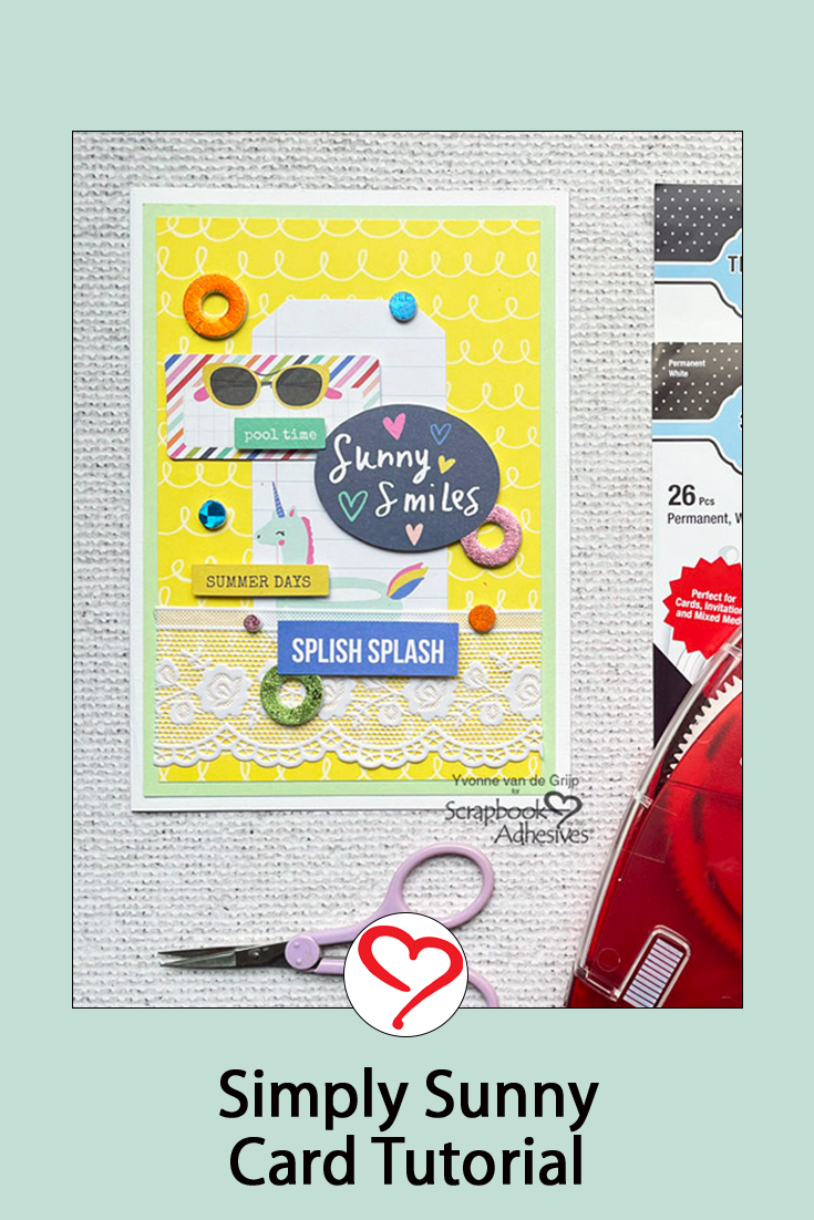 Simply Sunny Card by Yvonne van de Grijp for Scrapbook Adhesives by 3L Pinterest 