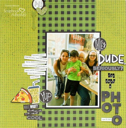 Hey Dude Scrapbook Page by Connie Mercer for Scrapbook Adhesives by 3L 